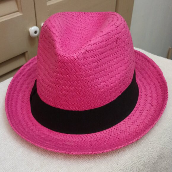 twiggy LONDON Accessories - Twiggy London Pink Straw Fedora.